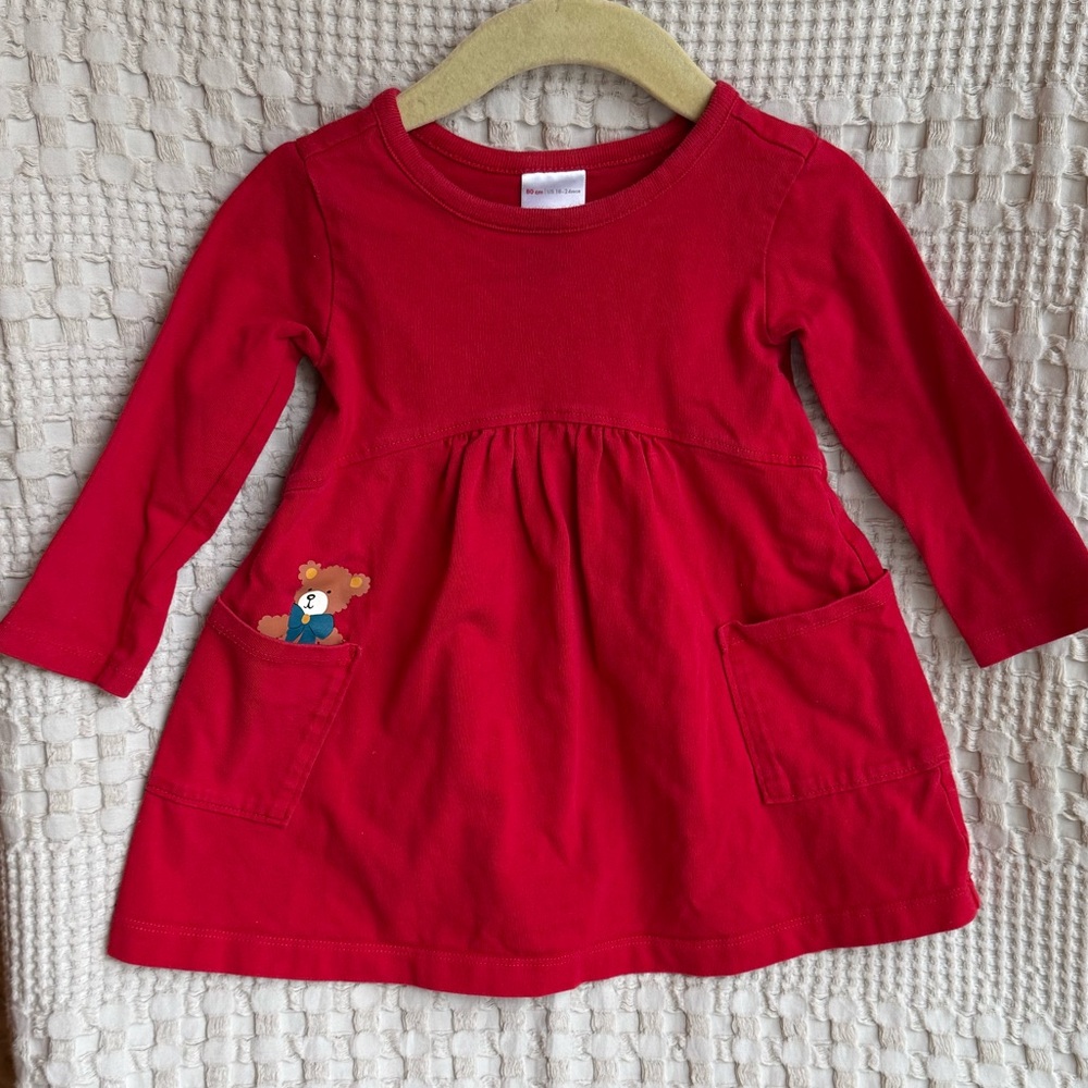 Hanna Andersson Red Teddy Bear Dress